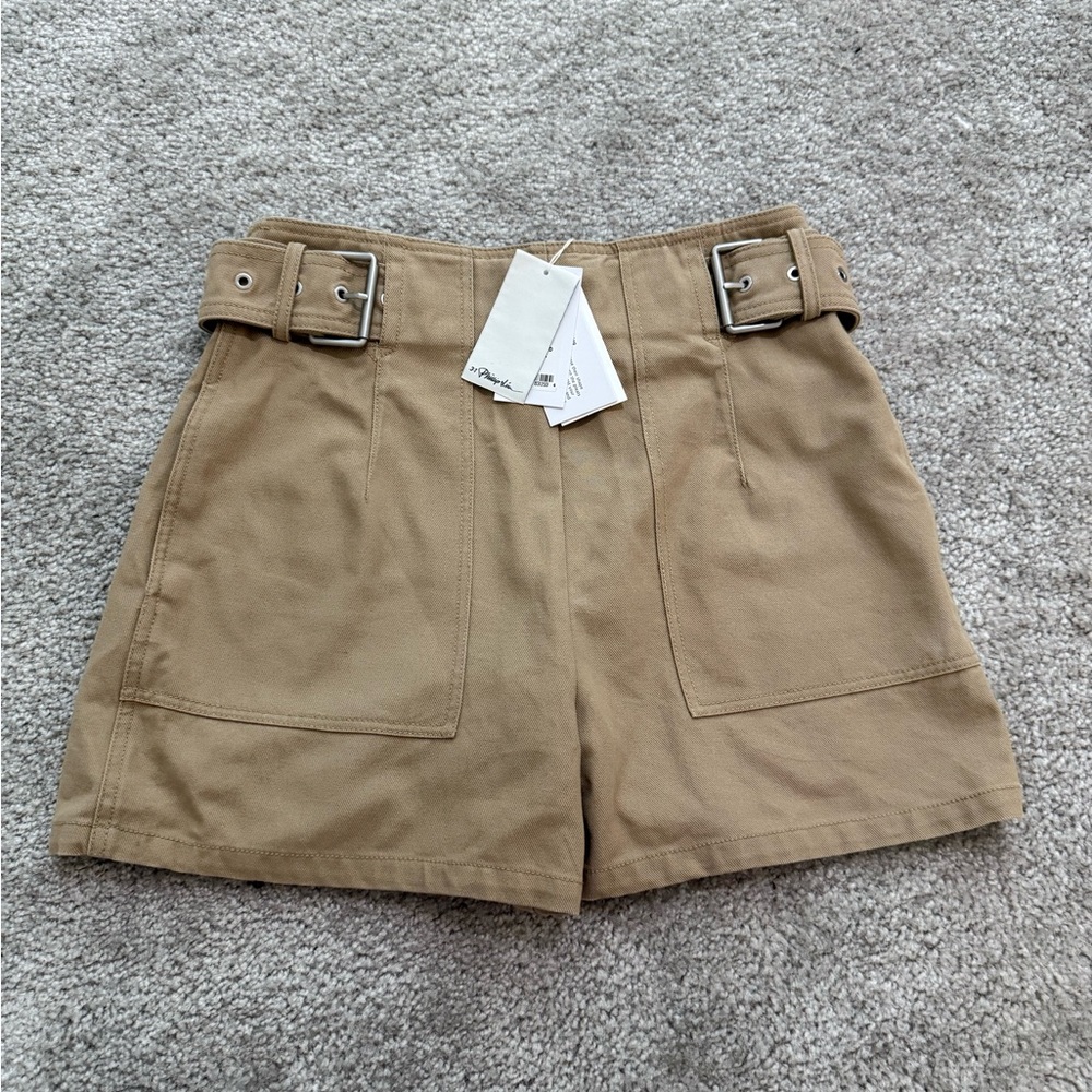 3.1 Phillip Lim Tan Cargo Shorts with Side Buckle Adjusters women’s size 6